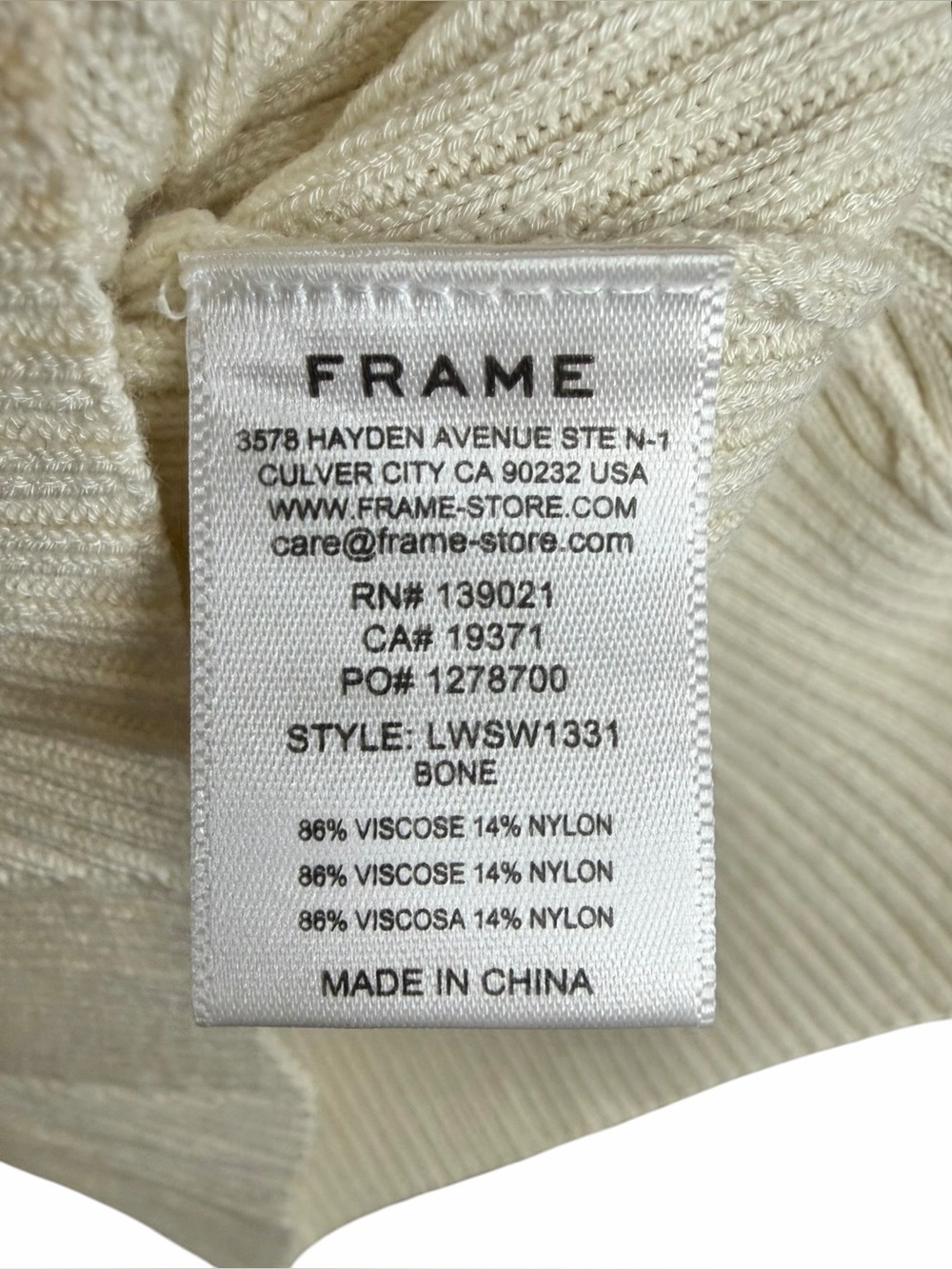 Frame Ribbed Zip Long Sleeve Top - Size Small - Picture 7 of 11